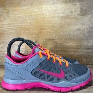 Nike Flex Trainer 3 Womens Size 6 Training Shoes Sneakers Gray Pink 580374-001